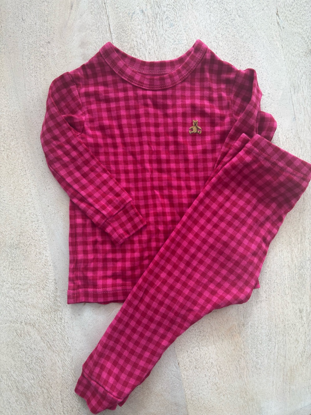 GAP pink gingham pajamas